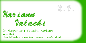 mariann valachi business card